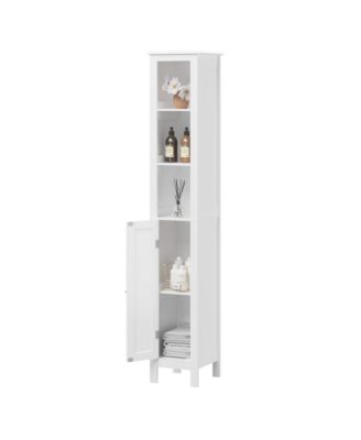 тонкий высокий шкафчик для ванной комнаты sumyeg 66,92 дюйма с регулируемыми полками и 1 дверцей