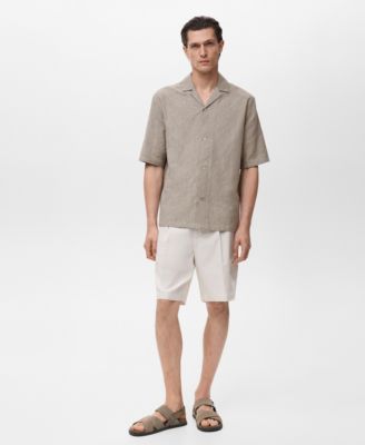 Мужская хлопчатобумажная рубашка с вышивкой Mango