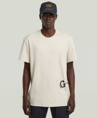 Мужская футболка с графическим принтом G-Star Raw белого цвета