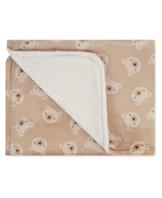 Плюшевое одеяло Huggies для маленьких мальчиков и девочек с рисунком медведя коричнево-бежевый