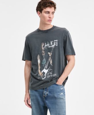 Мужская хлопковая футболка с коротким рукавом Noctornix от Hugo Boss с графическим рисунком