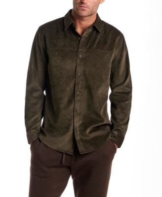 Винтажная черная мужская рубашка из плотного шнура с длинным рукавом и пуговицами на пуговицах