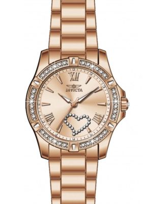 Женские часы Invicta 49843 Angel Quartz с 2 стрелками и циферблатом из розового золота