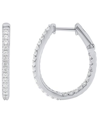 Женские серьги-кольца Forever Grown Diamonds 1 кт серебро