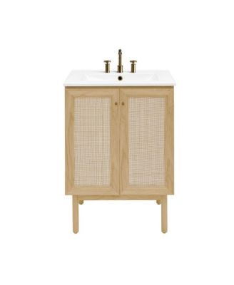 Раковина Swiss Madison 24" из МДФ с 3 отверстиями по центру, верхний отдельно стоящий туалетный столик для ванной комнаты