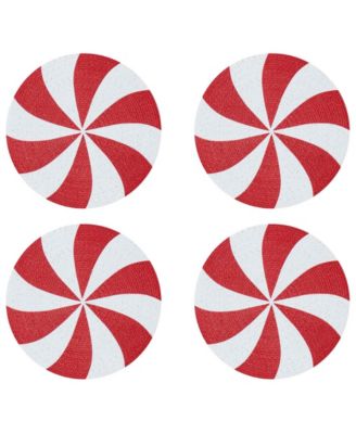 Круглые плетеные салфетки Avanti Peppermint, набор из 4 штук