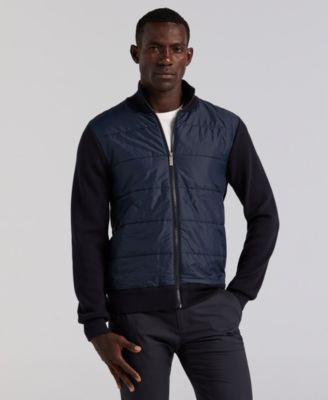 Мужской стеганый свитер на молнии спереди от Perry Ellis