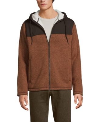 Мужской свитер Lands' End, флисовая куртка из смешанной ткани на молнии