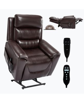 Boyel Living Из цельного куска искусственной кожи с двойным двигателем, подъемником с бесконечным расположением, 8-точечным вибрационным массажем, поясничным подогревом, откидным креслом коричневого цвета