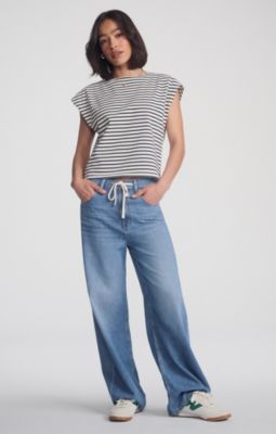 Женские джинсы Nella с широкими штанинами Mavi Jeans синего цвета