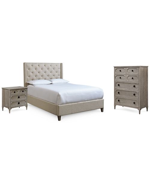 Furniture Samantha Bedroom Furniture 3 Piece Bedroom Set Queen Bed Chest And Nightstand Created For Macy S Reviews Furniture Macy S