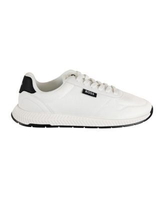 Мужские кроссовки BOSS by Hugo Boss с круглым носком из титана белого цвета