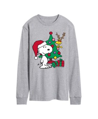 Мужская футболка с длинными рукавами AIRWAVES Peanuts Woodstock и Snoopy Christmas с графическим рисунком