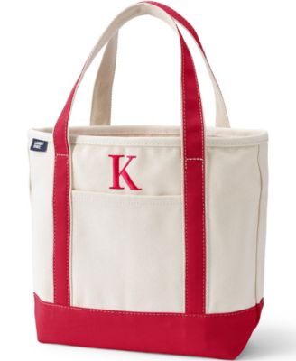 Холщовая сумка-тоут Lands' End с монограммой в виде буквы K