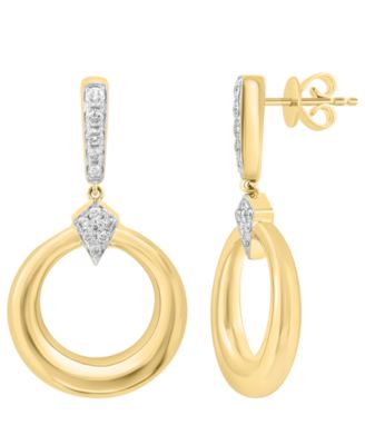 Серьги с бриллиантами EFFY Collection (3/8 карата) из желтого золота 14 карат