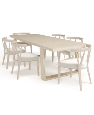 Универсальная мебель Dwell 7 шт. Стол обеденный прямоугольной формы с 6 приставными стульями