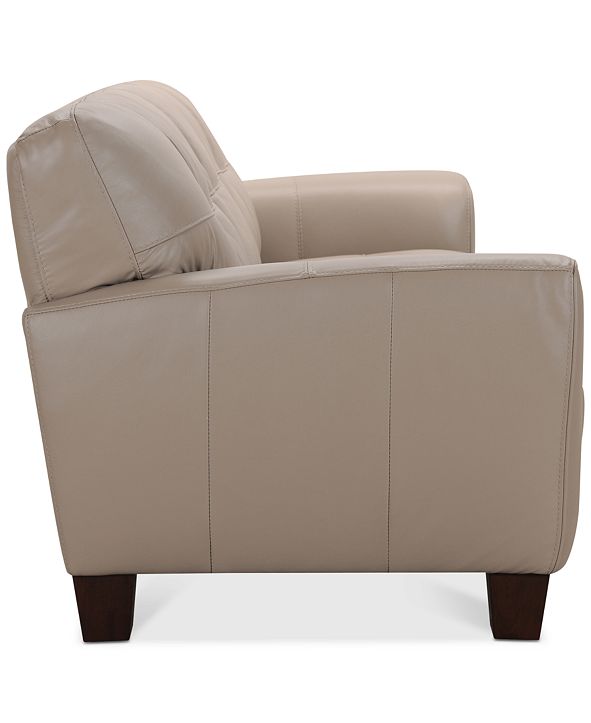 Furniture Kaleb 84" Tufted Leather Sofa, Created for Macy's & Reviews