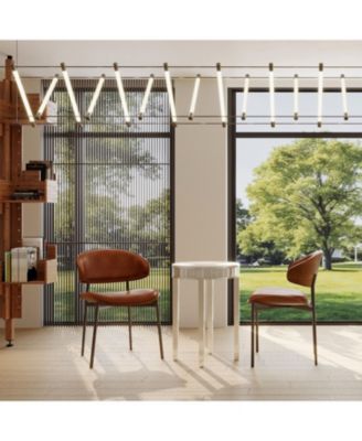 Обеденные стулья Streamdale Furniture из гнутого дерева - Комплект из 2 кожаных сидений