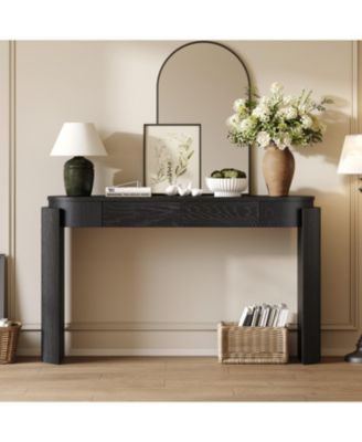 Консольный стол Streamdale Furniture с черной рифленой поверхностью и выдвижными ящиками