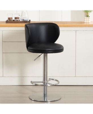 Барный стул Streamdale Furniture из титановой кожи, поворотный с регулируемой высотой