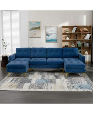 Streamdale Furniture L-Образный раскладывающийся секционный диван с пуфиком