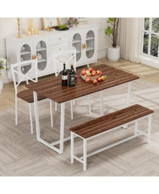 Стол и стул Streamdale Furniture из четырех частей со спинкой, промышленный стиль, прочная конструкция