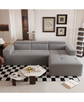 Streamdale Furniture 109" Современный модульный секционный диван, ткань Тедди, Г-образный диван с шезлонгом