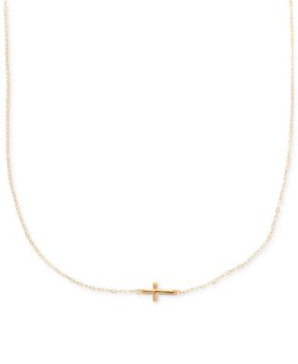 Macy's Sideways Cross Pendant Necklace 