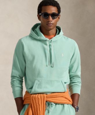 Мужская махровая толстовка Polo Ralph Lauren с длинным рукавом зеленого цвета