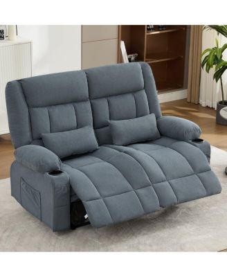 Кресло Clihome Loveseat с подстаканниками для гостиной, Раскладное кресло с ручным управлением, большое кресло с эргономичным боковым карманом для взрослых