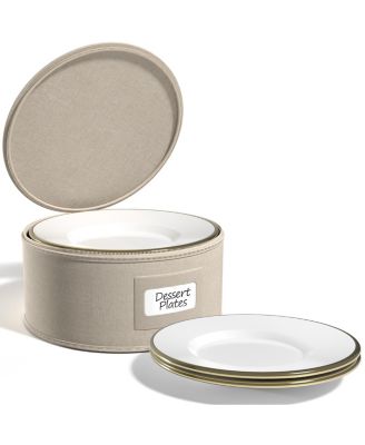 Китайские контейнеры для хранения Sorbus – Органайзер для салатных тарелок с крышкой (рассчитан на 12 персон) с войлочными накладками – 8,5 x 5,5