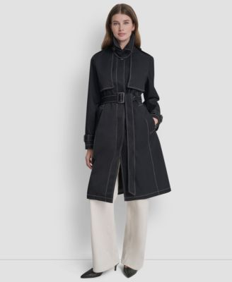 Женский дождевик с воротником-стойкой DKNY черный