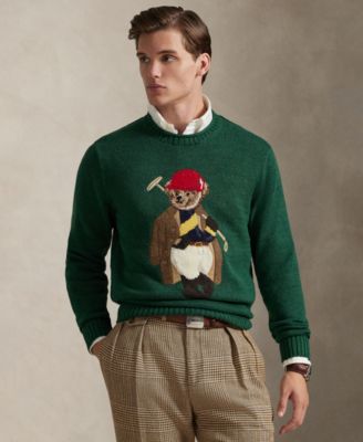 Мужской свитер Polo Ralph Lauren с круглым вырезом Polo Bear зеленый
