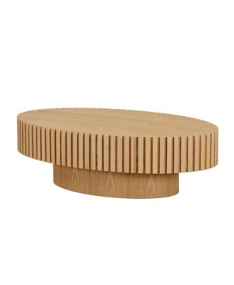 Журнальный столик-барабан ручной работы Boyel Living Modern - Маленький овальный журнальный столик диаметром 43,7 дюйма