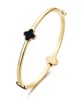 Браслет ADORNIA Gold Black Clover Bangle черный