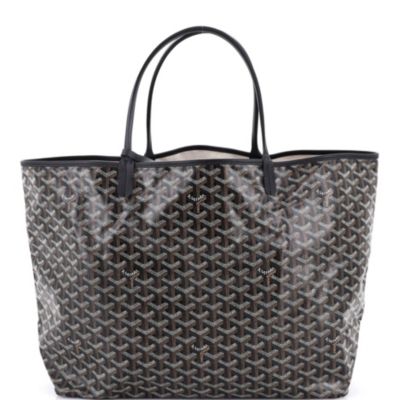Подержанная сумка Goyard GM Saint Louis из холста с покрытием черного цвета