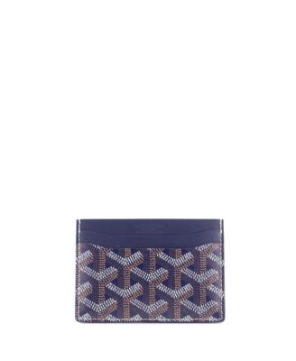 Подержанный держатель для карт Goyard Saint Sulpice, холст с синим покрытием