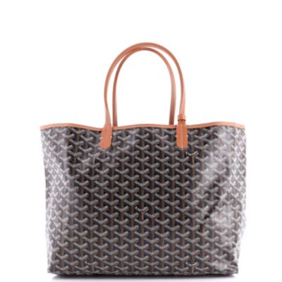 Подержанная сумка Goyard PM Saint Louis Tote из холста с покрытием коричневого цвета