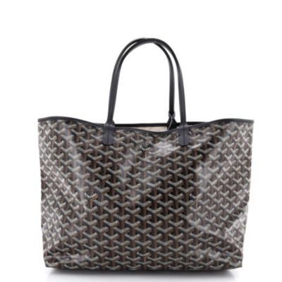Подержанная сумка Goyard PM Saint Louis из холста с покрытием черного цвета