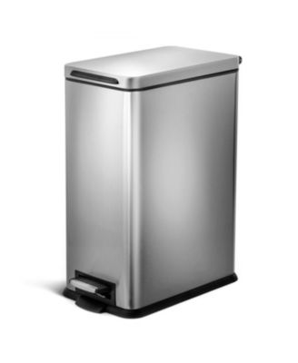 Кухонное мусорное ведро Home Zone Living объемом 8 галлонов из нержавеющей стали с педалью и мягко закрывающейся крышкой