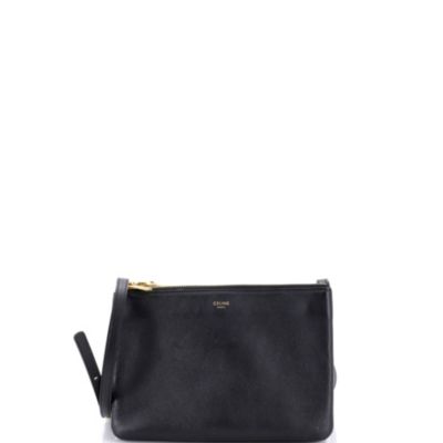 Бывшая в употреблении сумка Celine Small Trio через плечо из кожи черного цвета