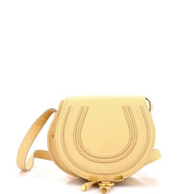 Бывшая в употреблении сумка Chloe Mini Marcie через плечо из кожи коричнево-бежевого цвета