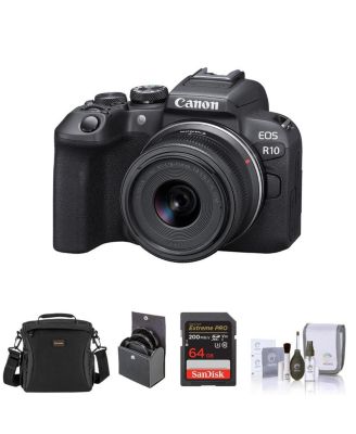 Фотоаппарат Canon EOS R10 с объективом RF‑S 18–45 мм, набор, черный