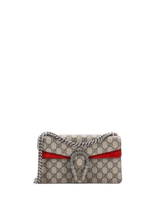 Бывшая в употреблении маленькая сумка Gucci Dionysus из холщовой ткани с покрытием GG, украшенная металлическими кристаллами коричневого цвета