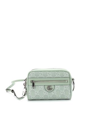 Бывшая в употреблении сумка через плечо Gucci Mini Ophidia GG Canvas green