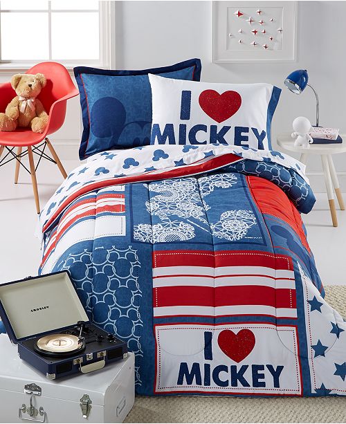 Disney Mickey Americana 7 Pc Comforter Sets Reviews Bed In A Bag Bed Bath Macy S