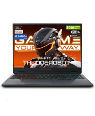 Традиционный ноутбук THUNDEROBOT Radiant R16 с диагональю 16 дюймов, Intel Core i9, 32 ГБ оперативной памяти, NVIDIA GeForce RTX 5080, 2 ТБ SSD-накопителя, Windows 11 Home, 300 Гц - черный