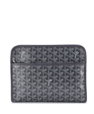 Бывшая в употреблении сумка для туалетных принадлежностей Goyard MM Jouvence из серого холста с покрытием