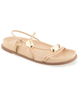 Женские босоножки на плоской подошве Vera с круглым носком от Kenneth Cole New York коричнево-бежевого цвета
