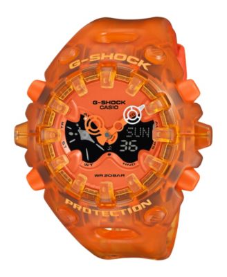 Мужские японские кварцевые аналоговые цифровые часы G-Shock из оранжевой смолы 58,2 мм оранжевого цвета